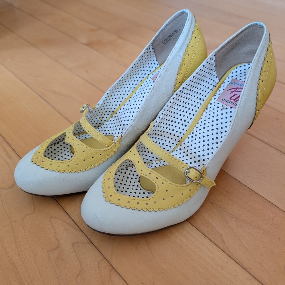 Yellow and White Women's Shoes